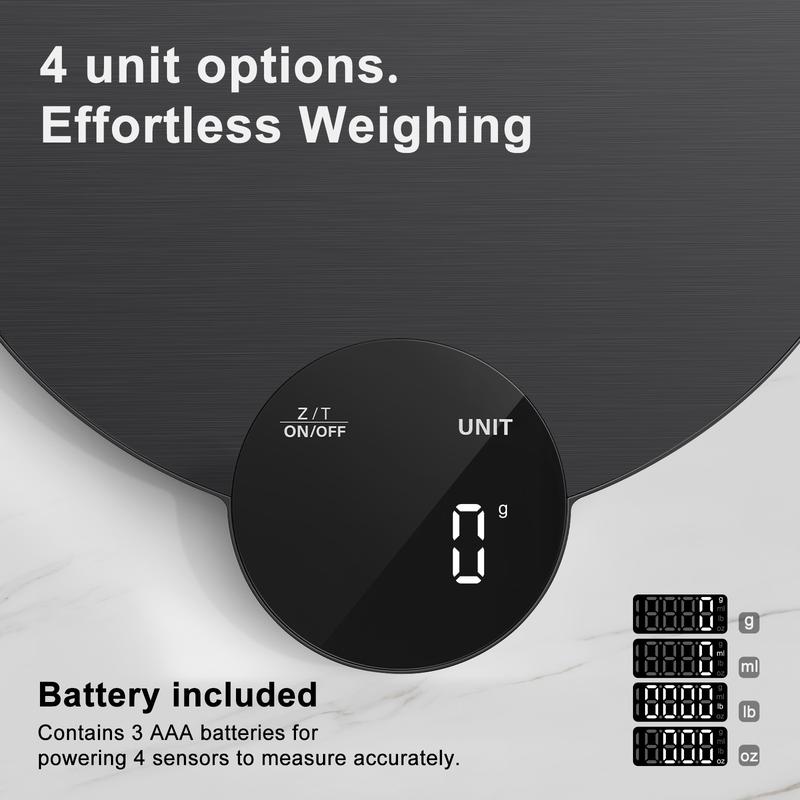 Ultrean Food Scale, Digital Kitchen Scale for Baking Cooking and Meal Prep, 6 Units with Tare Function, 11lb (Batteries Included)