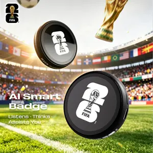 FIFA World Cup 2026 Digital Badge Photo Display Screen Pixel Touchscreen Lightweight  Life Magnetic style Supports translation in multiple languages Voice conversation AI companion product Portable Multi functional Gaming Merchandise Collectibles