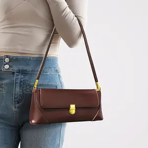 Vintage Women's Shoulder Tote Handbag - Black Solid Color with Golden-Tone Clasp Closure, Fixed Strap & Polyester Lining - Elegant Work Bag for Daily Commuting, Professional Gift, Classic Elegant Design | Smooth Texture Finish, Designer Handbags