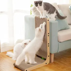 Familypoint Cat Scratcher, Cat Scratching Post, Cardboard Cat Scratching Board with Ball Toy, Large Vertical L Shape Cat Scratcher Scratch Pads Cat Toys for... tall