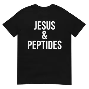 Jesus and Peptides Funny Christian Bible Gym Workout T-Shirt