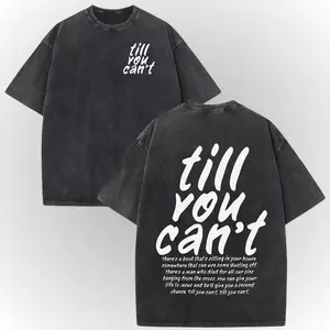 Women's Oversized Cotton Short-Sleeve Retro Quote T-Shirt - Classic Casual Streetwear Graphic Top, Roomy Unisex Game Day Clothes