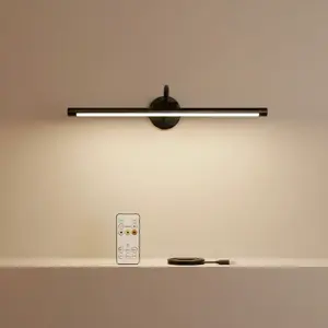 USB Rechargeable Wall-Mounted Picture Light, Dimmable Wall Lamp with Remote Control Adjustable Lighting for Gallery Art, Paintings and Portraits, Modern Mood Lighting