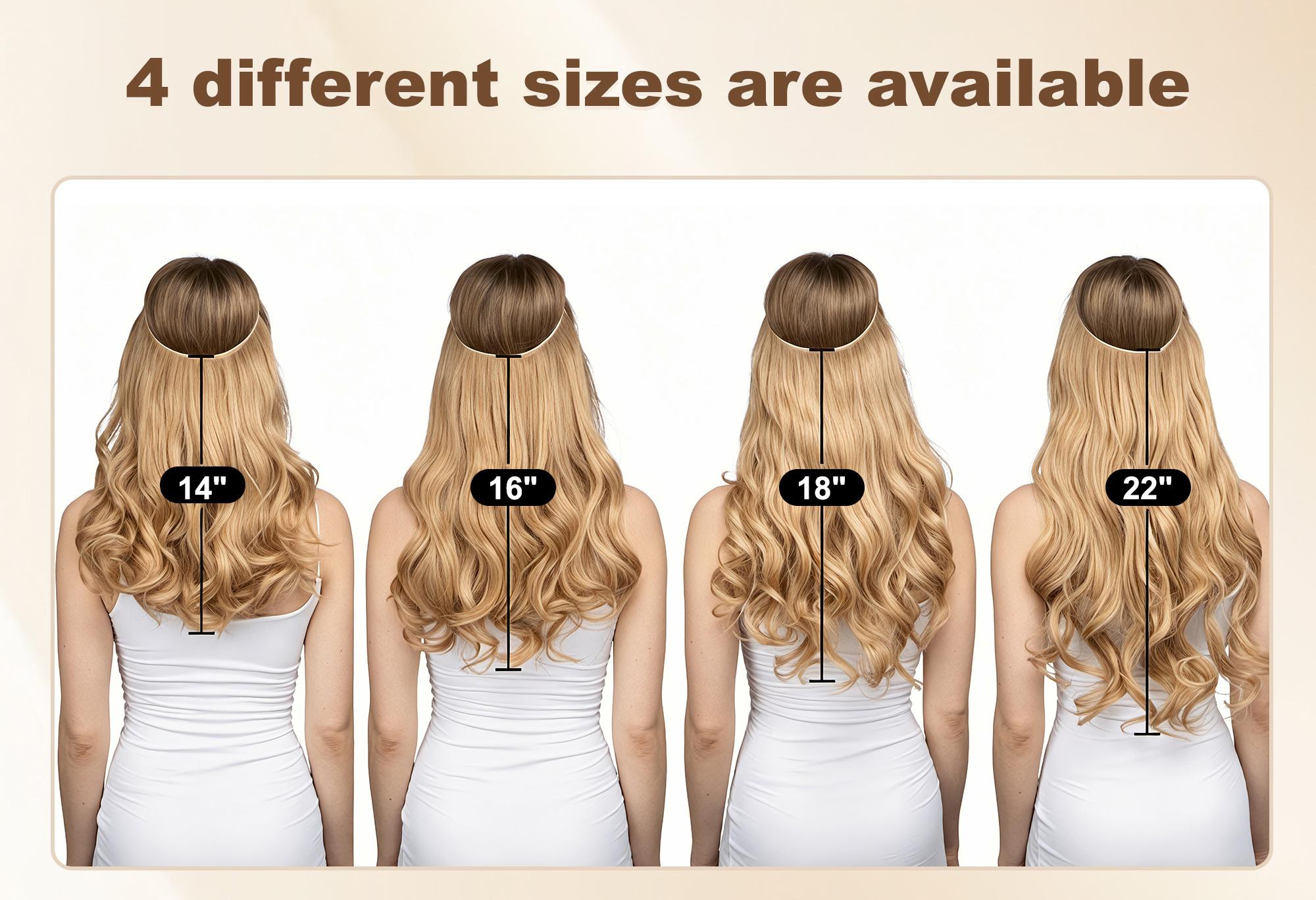 [Qbeauty 2026] Invisible Halo Hair Extensions - 14" to 22" Secret Wire Hairpiece - Natural Body Wave for Daily Volume - Seamless No-Clip Long Curls - Instant Length & Thick Curls for Women