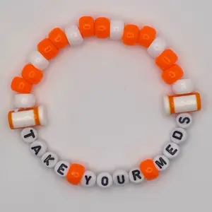 Take Your Meds Beaded Bracelet | Rave, Medication