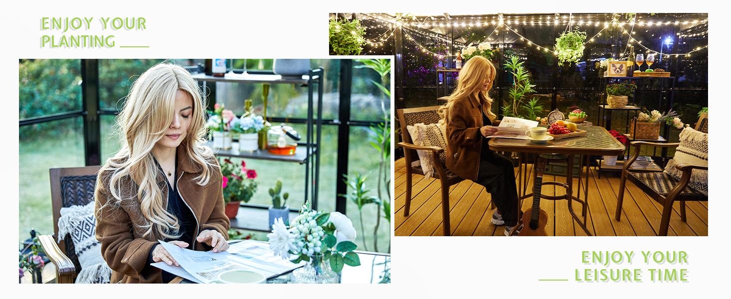 [Ships in 4 Boxes][Spring Sale] AMERLIFE Greenhouse for Outdoors, Quick-Lock Assembly, Aluminum Frame with 2 Vents, Doors, and Walk-in Design for Garden or Backyard