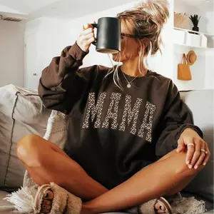 Leopard Mama Sweatshirt , Cute Mom Life Crewneck, New Mom Sweater Mother's Day Gift for Her