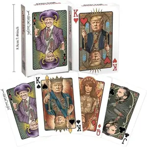 [American President Humor Cards] Creative American President Humor Playing Cards - No Batteries Required, Feather-Free Paper Material, Desktop Games  Entertainment Fun Gaming Joker Packaging Cartoon Jester