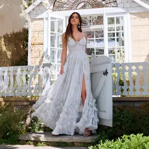 Beach Vacation Beautiful Unique Strap  Pretty Elegant Waist-Cinching Long  Women Style Womenswear Casual Fitted Blue Bohemian Boho Floral Sleeveless dress heart bridal fits birth outfit hide tummy maxi zarafit