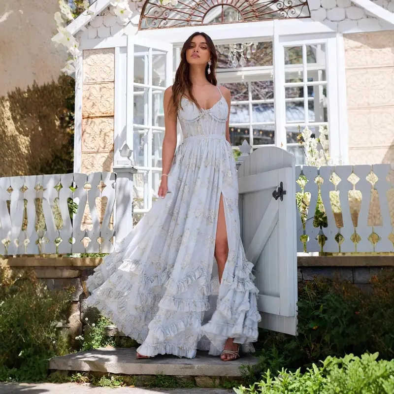 sachin and babi light blue dress Best Wedding Guest Dresses That Will Hide Your Tummy