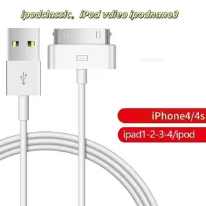 1m-3m 30-Pin USB Charging Cable, iOS Connector for iPhone 4/4s, iPad Tablet, Extended Data Sync Cable, Fast Charger Cord, Compatible with iPhone 4s, Durable Design, Fast Charging Cables