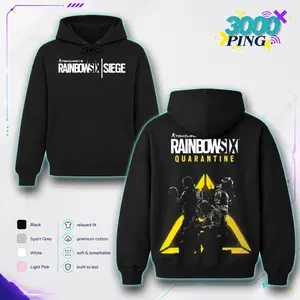 Rainbow Six Quarantine Hoodie & T-Shirt Tactical Squad Graphic, Vintage Cotton Apparel, Tom Clancy FPS Merch, Yellow Hazard Logo Pullover, Unisex Cotton Top