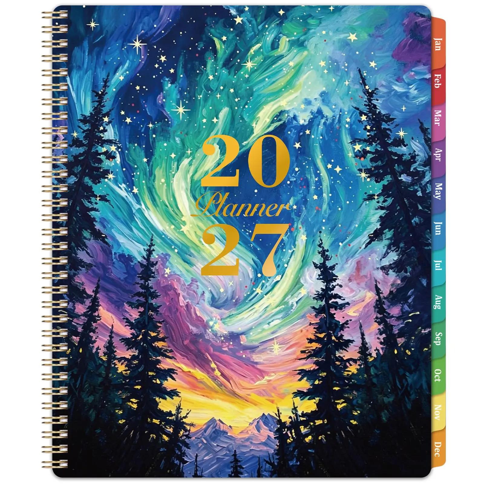 2027 Planner - 2027 Planner Weekly and Monthly, 11” x 8.9” Jan - Dec 2027 | Planner 2027, 27 Calendar Planner with Colorful Tabs, Twin-wire Binding, Premium Paper, Back Pocket for Planning