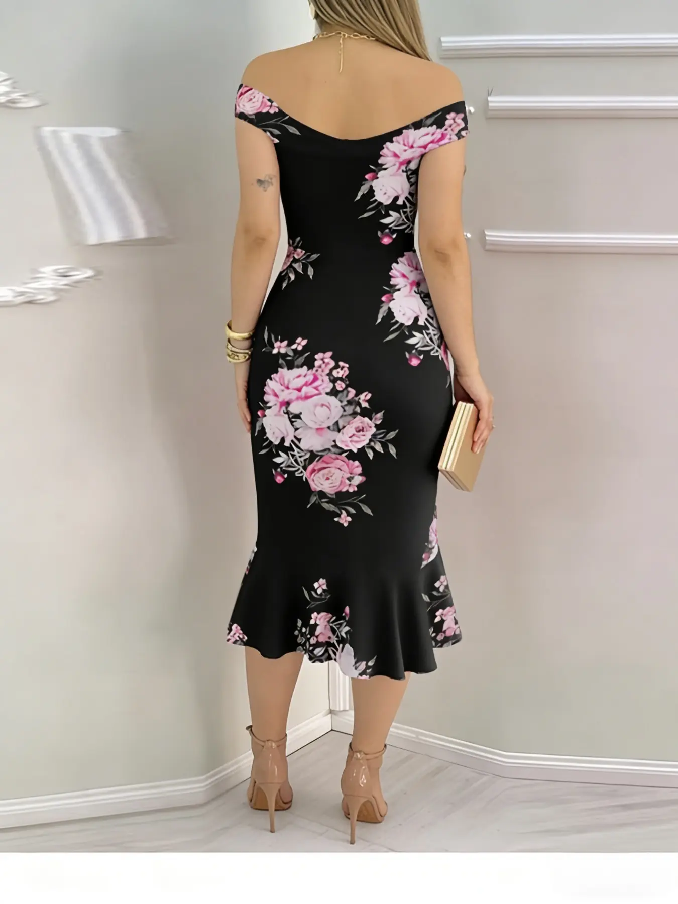 Elegant Off-Shoulder Floral Formal Statement Evening Dress, Flattering Bodycon Midi Skirt, Perfect for Party, Date Night & Wedding Guest, Plus Size Available - TikTok Shop Elegant Off-Shoulder Floral Formal Statement Evening Dress, Flattering Bodycon Midi Skirt, Perfect for Party, Date Night & Wedding Guest, Plus Size Available - TikTok Shop