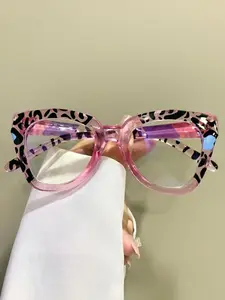 Unisex Fashion Cat Eye Frame Eyeglasses, Trendy Casual Eyeglasses for Everyday Use, Stylish Trendy Eyewear