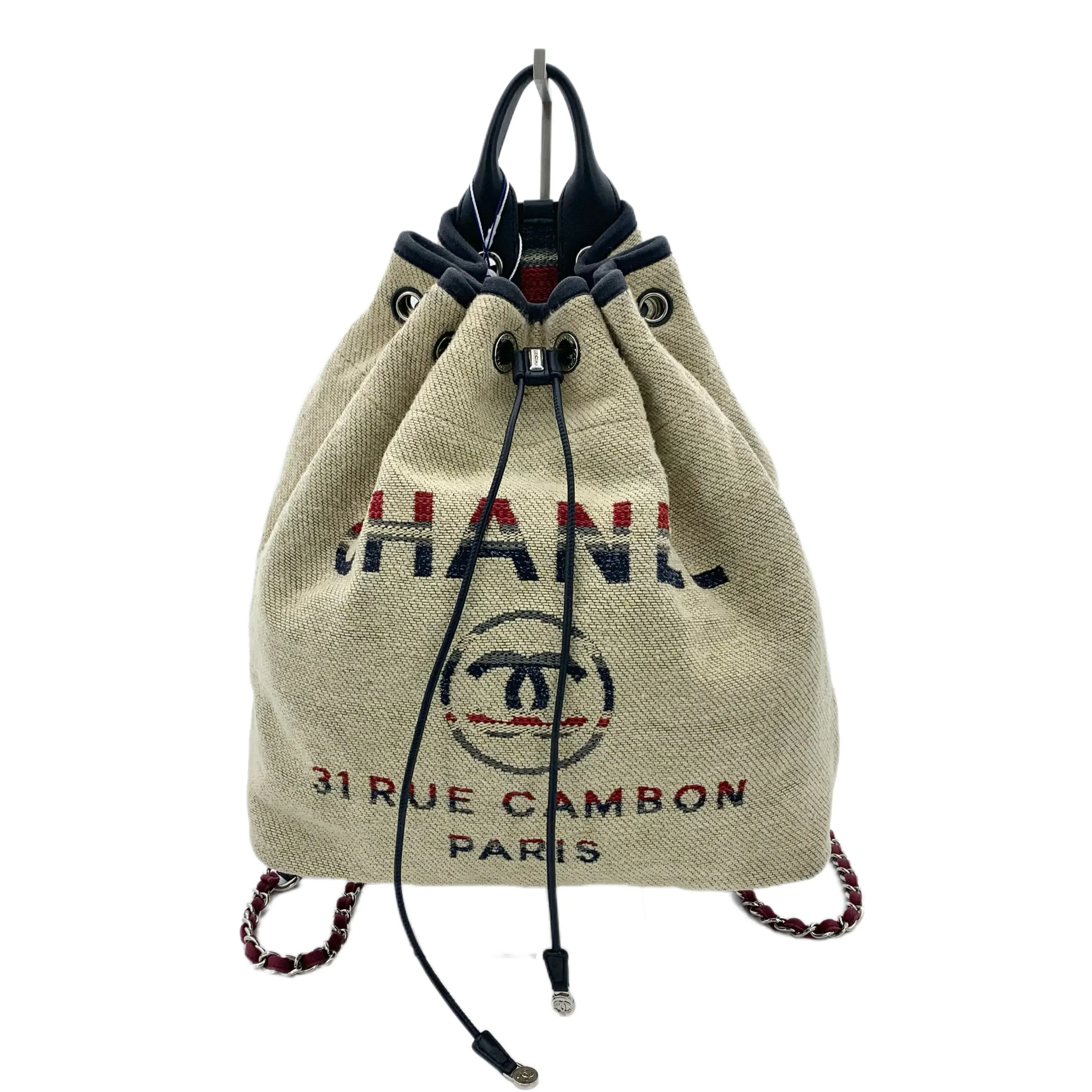 Pre-owned CHANEL Linen Backpacks CALUXB Canvas Deauville Backpack