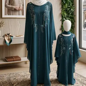 mom and me abaya kaftan chiffon