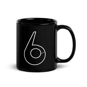 6 (@callher6) Number 6 Black Glossy Mug