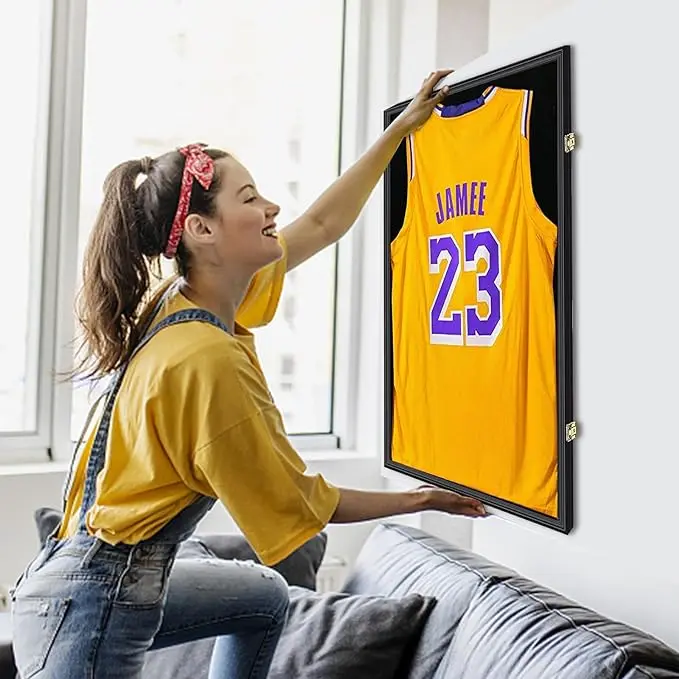 Sports Jersey Display Case Jersey Frame Display Case (Set of 1) Organiser Wood Sports Jersey Display Case Jersey Frame Display Case (Set of 1) Organiser Wood