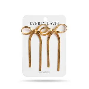 Everly Davis Gold Bow Drop Earrings