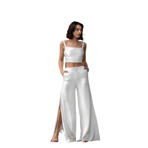 Minimalist Draping On Simple Straight Neckline Top