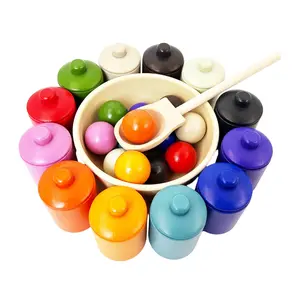 Wooden Ball Cup Lid Color Sorting Toy, Montessori Early Education Cognitive Toy, Christmas Gift for Kids, Educational Toys for Toddlers