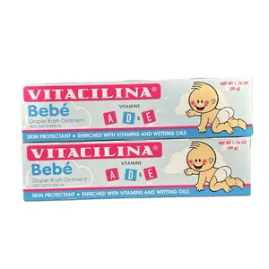 Vitacilina Bebe Diaper Rash Ointment 1.76 oz Pack of 2 Skin Protectant Enriched with Vitamins A D E and Wetting Oils