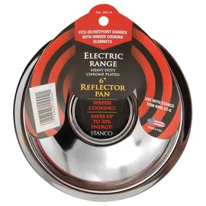 212 MAIN Chrome Plated Range Reflector Pan, 6 in. Bowl Size, Household Appliance Accessory Part