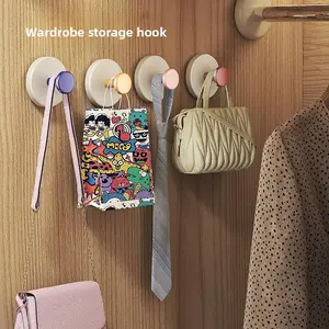 Haotaitai Wall-Mounted Vacuum Suction Cup Door Hook, No-Drill No-Trace, Strong Load-Bearing Hat Organizer for Hanging Hats