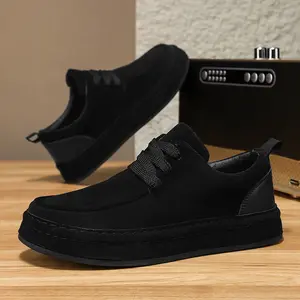 2026 Spring Men's British Style Handmade Low Top Board Shoes for Business & Leisure Black Gentlemen's Closed Trainer Sneaker Brown Plain Classic Design