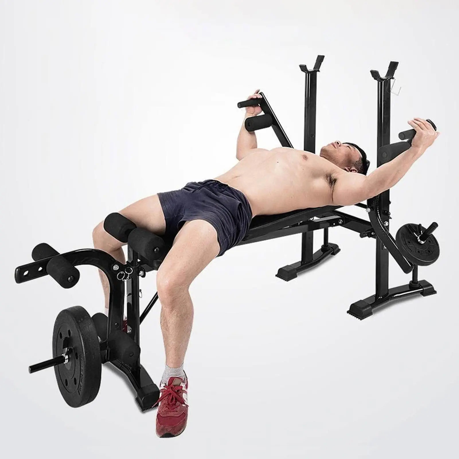 4 in 1 Adjustable Weight Benches Set, Standard Weight Benches, Benches Press Set with Preacher Curl Pad and Leg Developer, Weight Lifting Equipment for Home Gym Full-Body Workout weight bench set adjustable bench weight bench set adjustable bench