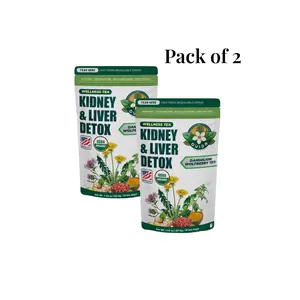 Detox Tea for Liver Detox & Kidney Detox Organic Herbal Cleanse Dandelion Milk Thistle Natural Liver Health Kidney Support Caffeine Pack of 2 -Free Lemon Vanilla Flavored Wellness Blend