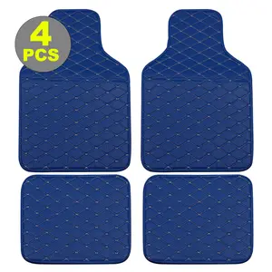 Universal 4PCS Car Floor Mat Set – 2X Fully Enclosed PVC Mats + 2X Anti-Slip Automotive Mats for All Vehicles
