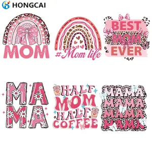 Mother's Day Iron-On Embroidery Patches Set, Heart Embroidery, Flower Embroidery, Floral Embroidery Design, Theme Mom Mama Nana Hot Transfer Stickers, DIY Fabric Clothing Decoration