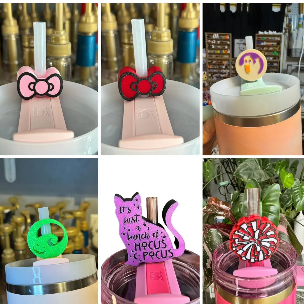 Reusable Drinkware: 30/40 oz Straw Toppers for Cups