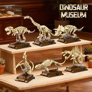 Dinosaur Fossil Skeleton Model Building Blocks - Educational Assembly Toy, Desktop Ornament, Gift for Kids