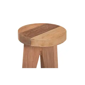 Sayen Acacia Wood Multipurpose Accent Stool with Flared Tripod Base