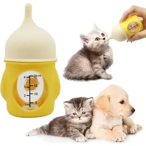 Pet Feeder Bottle Animal Feeding Bottles Kitten Bottles for Nursing Dog Cat Milk Feeding Bottle Anti-Choking Design for Newborn Kittens Puppies Small Animals (20 ml) cat  pacifier