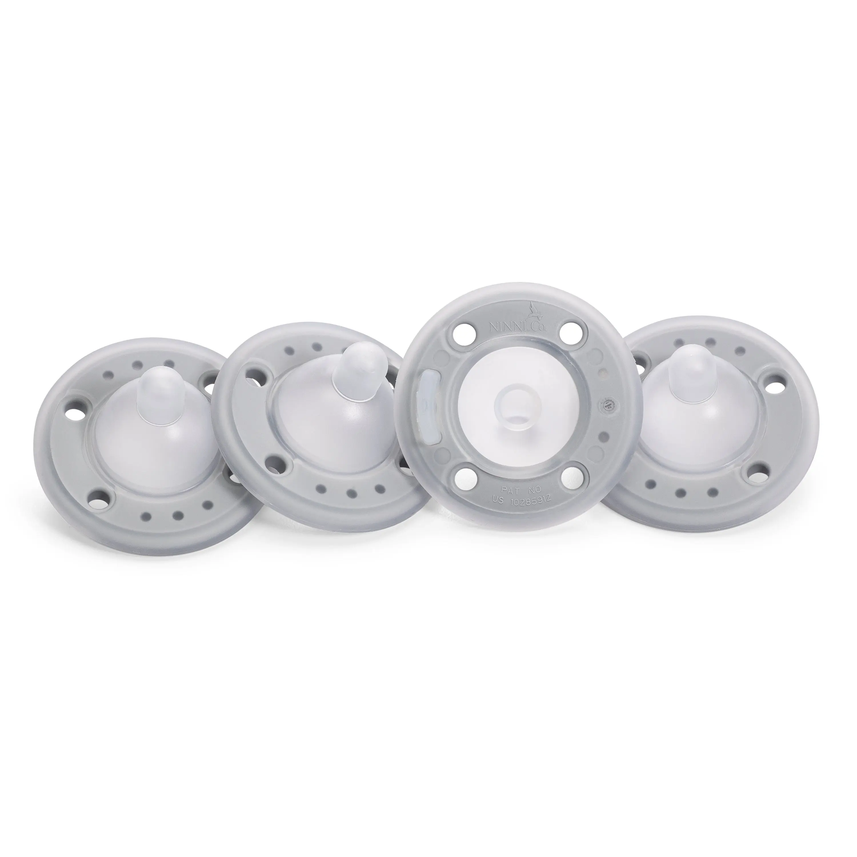 Ninni Co Pacifier Frost 4 Pack Soft Silicone Orthodontic Pacifiers for Breastfed Babies | 0-24 Months