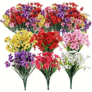 24PCS Never Fade UV Protected Sunflower & Violet Mix, Lifelike Fake Flowers, Plastic Flower Decoration, for Garden, Wedding, Party, Planter, All Season Outdoor/Indoor Decor, No Watering Needed, Great for Busy Homeowners & Crafters