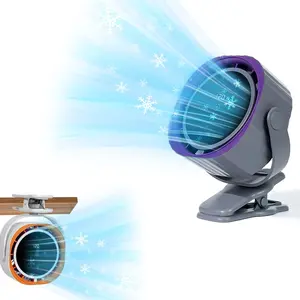 Fashionable Clip-On Desktop Powerful Fan, Turbine Quiet Fan with Strong Clamp, Five Speed Settings, USB Charging, Ideal for Picnic, Camping, Office, Bedroom, RV