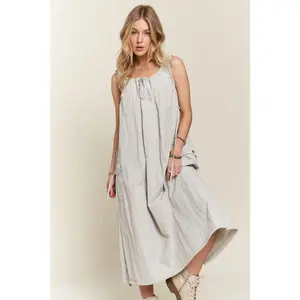 ADORA Drawstring Slit Back Cargo Dress
