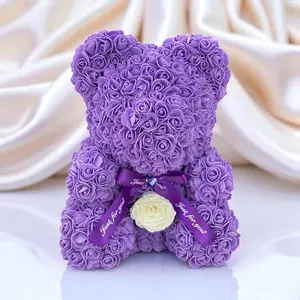 Medium Purple Rose Bear