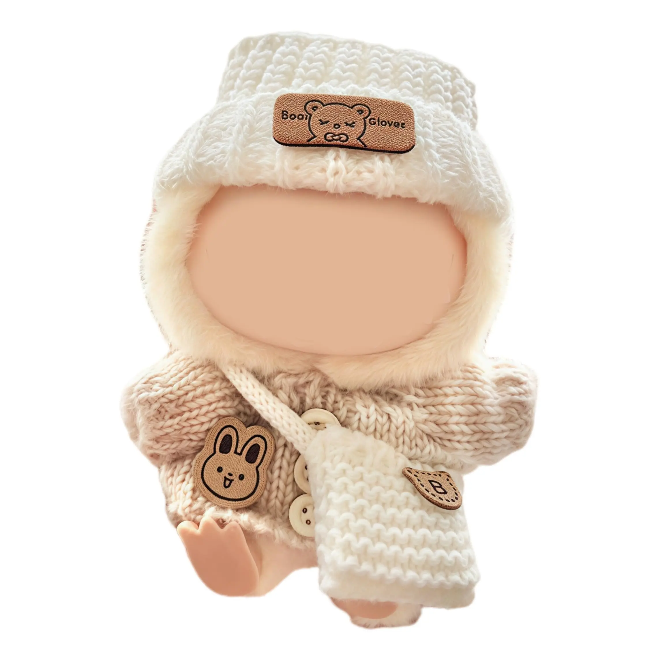 Labubu Clothes for Doll(NO Doll) - Handcrafted Crochet 3-Piece Set for 17cm Doll, Clothes for Labubu, Premium Labuu Outfit with Accessories, Stylish Labubu Clothes for Doll