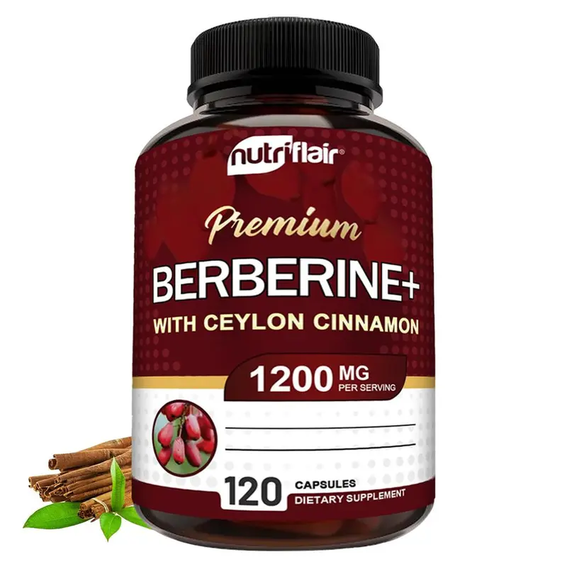 Berberine + Ceylon Cinnamon Health Supplement - Supports Heart Health, Supports Immune Health 120 Capsules