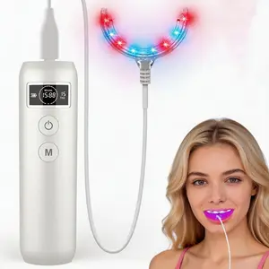Blue & Red Light Therapy Gum Care Device with 16 Laser Diodes At-Home Treatment for Teeth Whitening Sensitivity Relief & Healthier Gums