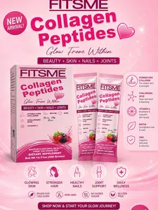 Fitsme Collagen Peptides Glow from within 14 Sachets Berry Bliss