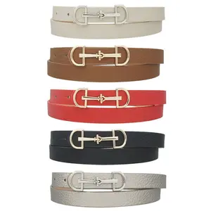 BEST Lux D Ring Horse Bit Buckle Skinny Women's Belt