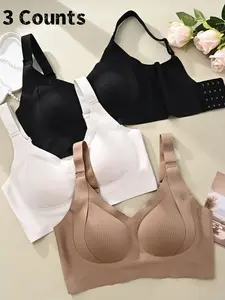 Women's Solid Color Bra, Minkmalist Comfortable Push Up Bra,Underwear for Women,Softness Underwear forAll Seasons, Bras for Women, Womenswear,Wirefree Bra, Wireless Compression Bras,Wireless Padded Bras,Breathable Comfy Bra