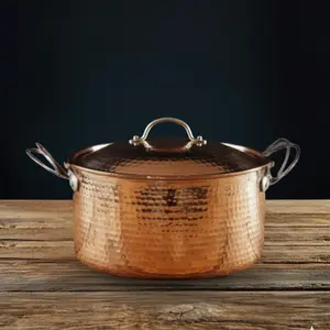 Beautiful and Big Copper Dutch Ovens with Lid - The perfect Cookware Kitchen Tool Pan